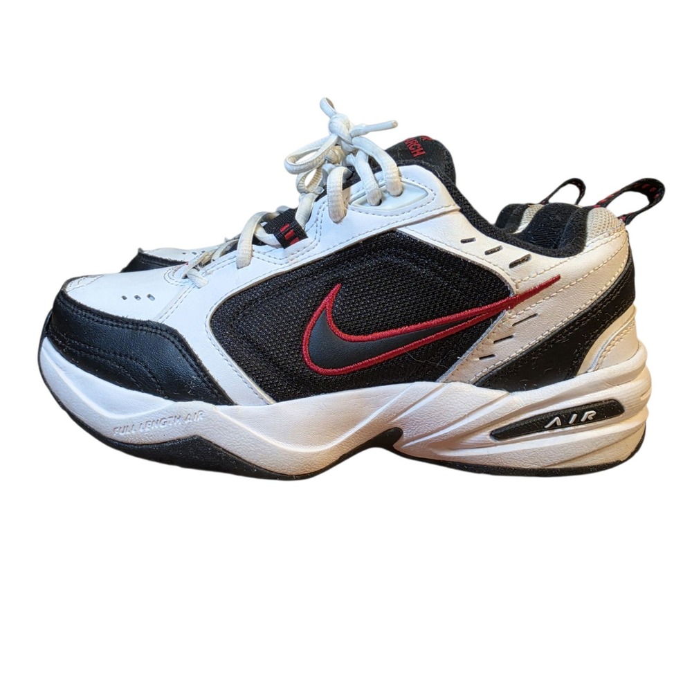 Nike Mens Size 6 Air Monarch IV Sneaker White Black Red 416355-101 4E Extra Wide